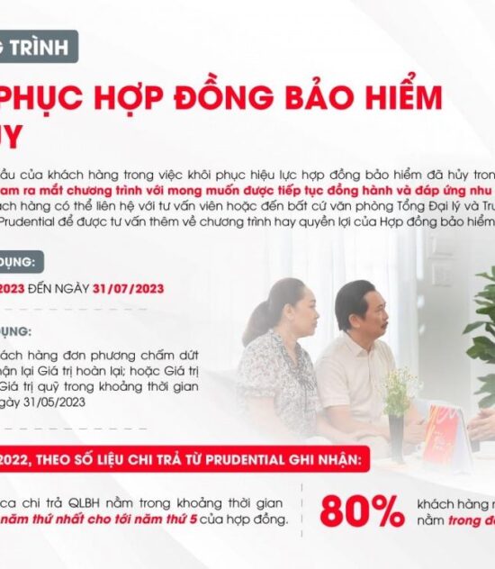 Prudential Việt Nam thông báo chương trình hỗ trợ khách hàng