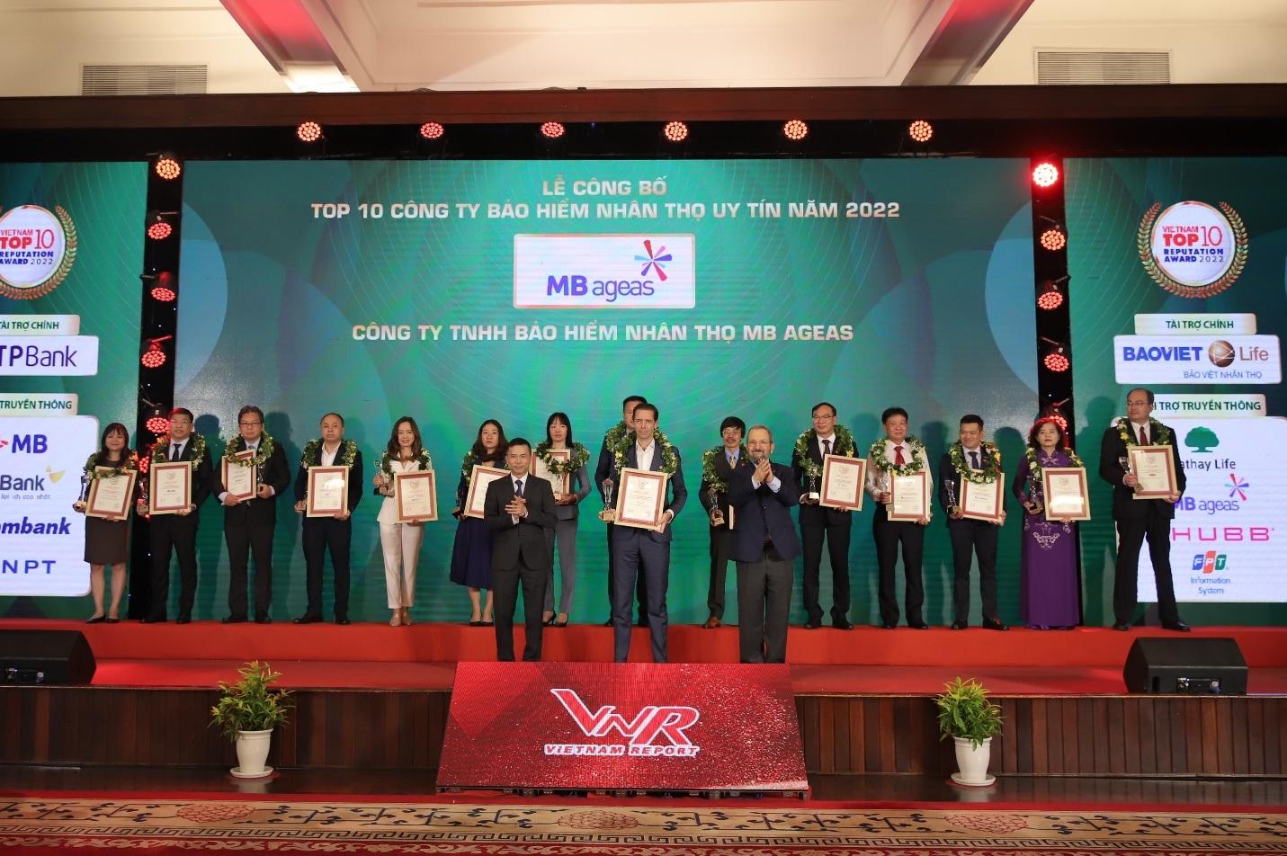 MB Ageas Life vào "Top 10 bảo hiểm nhân thọ uy tín Việt Nam"