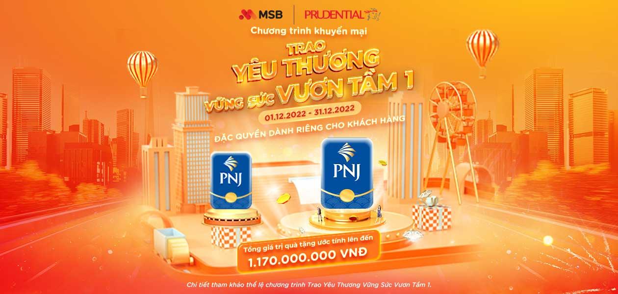 Prudential Việt Nam cùng MSB triển khai chương trình khuyến mại hấp dẫn “Trao Yêu Thương – Vững Sức Vươn Tầm”